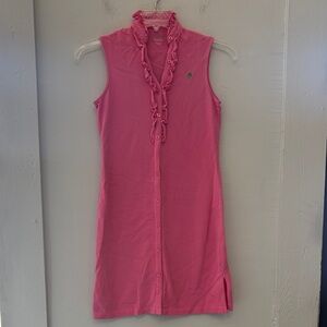 Lily Pulitzer‎ Sheath Hot Pink V Neck Button Front Dress Womens Size XS